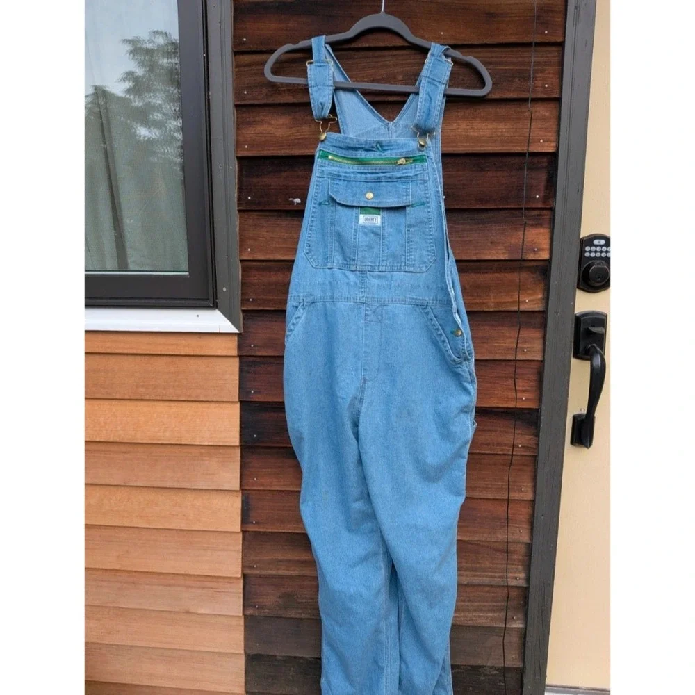 Liberty Vintage 90s Style Women's Medium Denim Bib Overalls Cotton Straight Leg